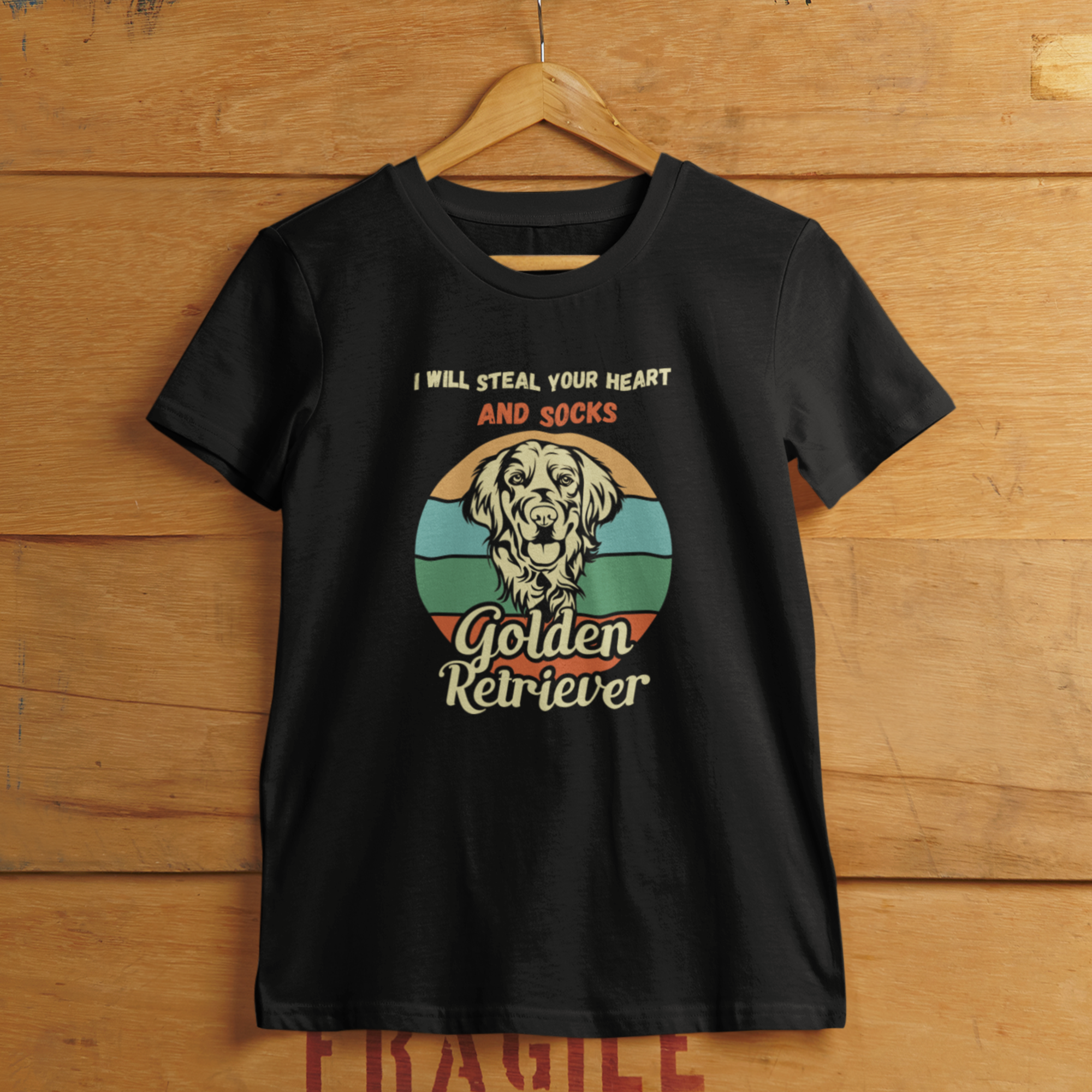 Funny Golden Retriever women's T-shirt. Funny dog women's T-shirt