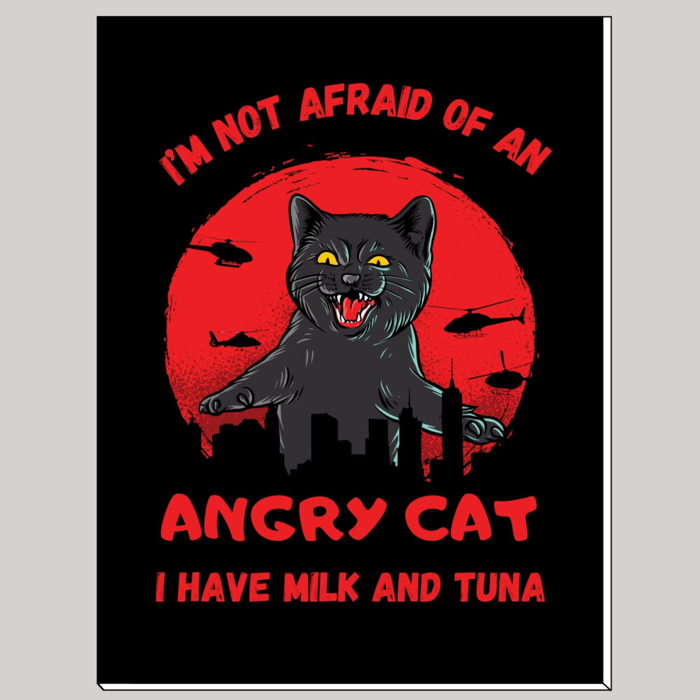 Evil cat notebook. Angry cat notebook
