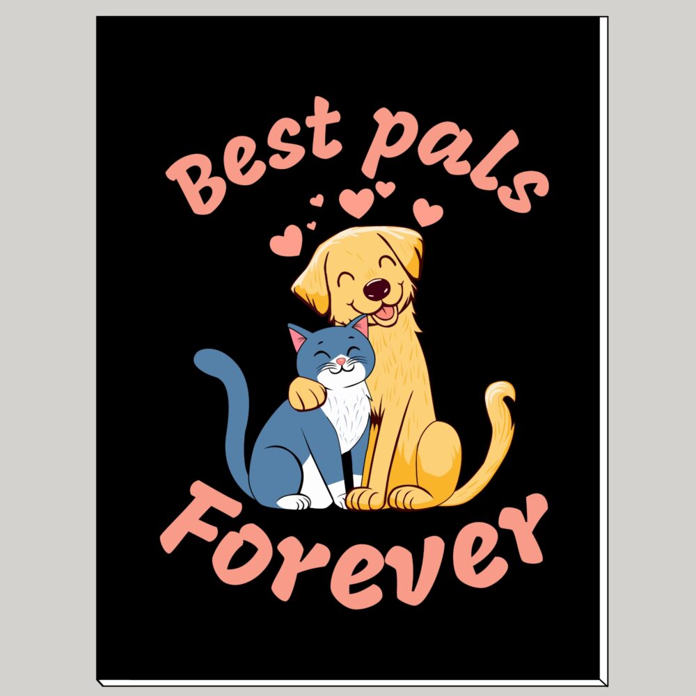 Dog and cat notebook. Funny cat and dog notebook.