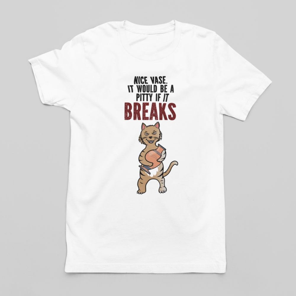 Evil eye cat men's t-shirt. Funny cat t-shirt.