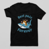 Cat and fish friendship men's T-shirt. T-shirt with a cat and shark friendship illustration