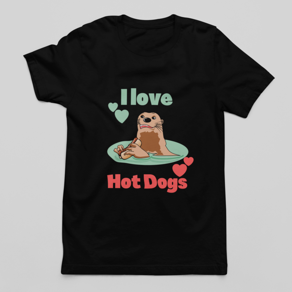 Men's T-shirt with a cute otter illustration. Adorable otter T-shirt