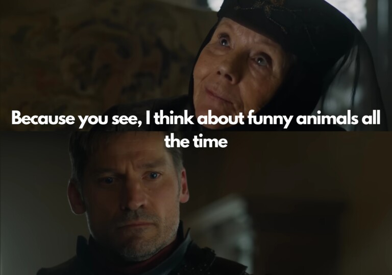Funny meme with Game of Thrones characters about animals