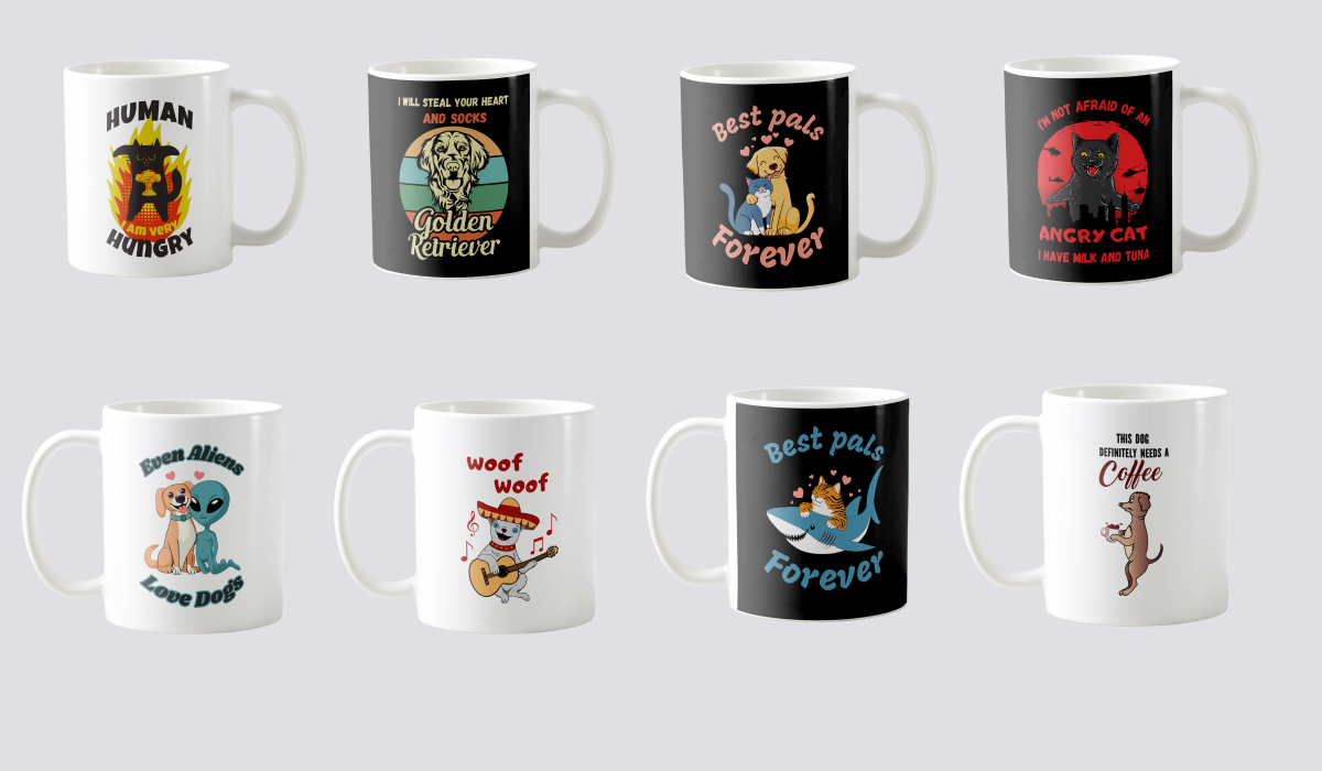 Funny animals mugs. Animal humor mugs